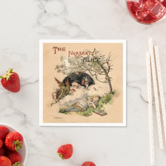 Serviette En Papier Alice au pays des merveilles Illustrations classiq (En situation)
