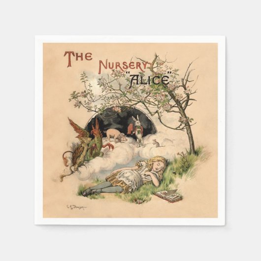 Serviette En Papier Alice au pays des merveilles Illustrations classiq (Devant)
