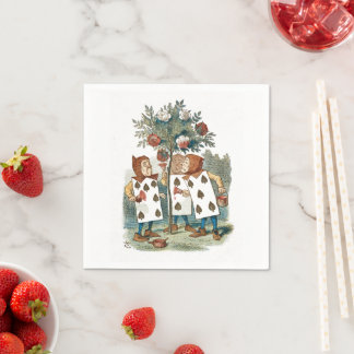 Serviette En Papier Alice au pays des merveilles Jouer des jardiniers 