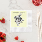Serviette En Papier Alice au pays des merveilles Lapin blanc Mariage N (En situation)
