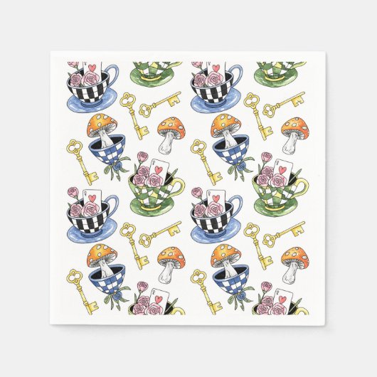 Serviette En Papier Alice au pays des merveilles Motif (Devant)