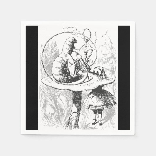 Serviette En Papier Alice au pays des merveilles Papier Caterpillar (Devant)