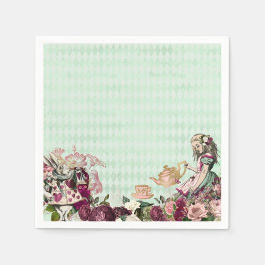Serviette En Papier Alice au pays des merveilles Tea Party (Devant)