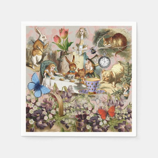 Serviette En Papier Alice au pays des merveilles Tea Party Art (Devant)
