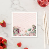 Serviette En Papier Alice au pays des merveilles Tea Party Blush & Min (En situation)