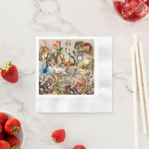 Serviette En Papier Alice au pays des merveilles Thé dansant Art