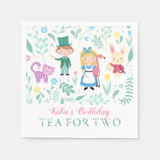 Serviette En Papier Alice au pays des merveilles Thé pour deux fêtes d