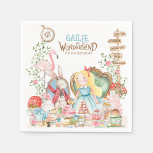 Serviette En Papier Alice Aventures dans Woderland Anniversaire Tea Pa
