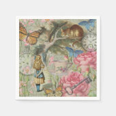 Serviette En Papier Alice Cheshire Chat Wonderland Tree Garden (Devant)