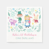 Serviette En Papier Alice dans la fête d'anniversaire d'un derland (Devant)