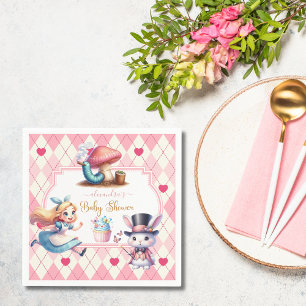 Serviette En Papier Alice dans le Baby shower du pays des merveilles