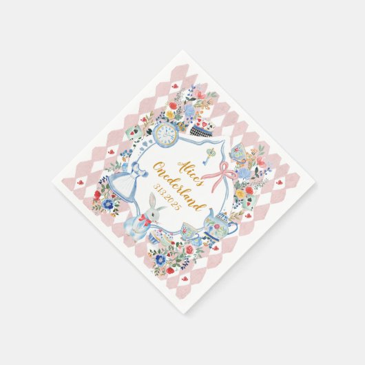 Serviette En Papier Alice dans ONEderland 1er anniversaire Whimsical (Coin)