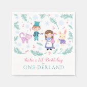 Serviette En Papier Alice dans un désert d'hiver fête d'anniversaire (Devant)