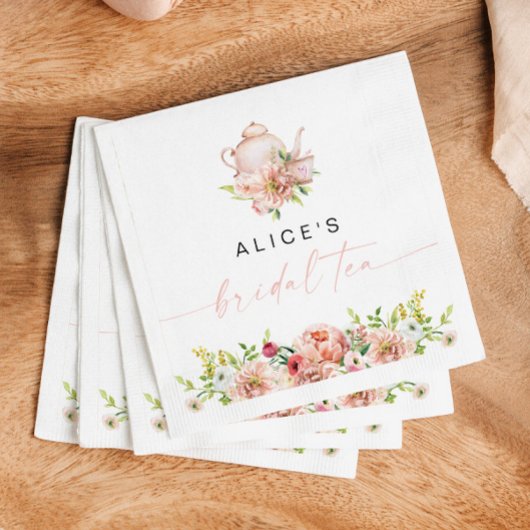 Serviette En Papier ALICE Fardée Floral Mariage Thé Party Brunch Showe