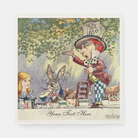 Serviette En Papier Alice In Wonderland Tea Party Modèle (Devant)