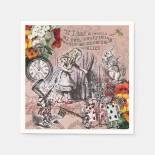 Serviette En Papier alice nonsens pays des merveilles rideau