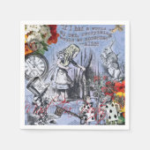 Serviette En Papier Alice nonsense rideau merveilleux - Bleu (Devant)