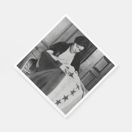 Serviette En Papier Alice Paul, Drapeau du Suffrage, années 1910 (Coin)