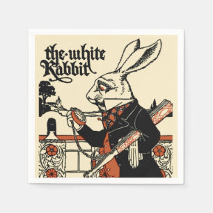 Serviette En Papier Alice White Rabbit Classic Wonderland