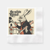 Serviette En Papier Alice White Rabbit Classic Wonderland (Devant)