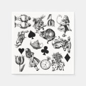 Serviette En Papier Alice White Rabbit Wonderland Classic (Devant)