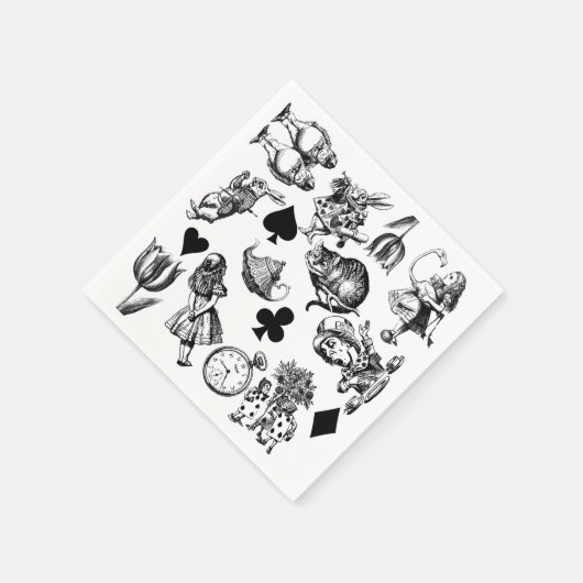 Serviette En Papier Alice White Rabbit Wonderland Classic (Coin)