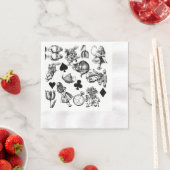 Serviette En Papier Alice White Rabbit Wonderland Classic (En situation)