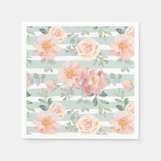 Serviette En Papier Alicia Rose Motif de bande (Devant)