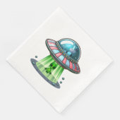 Serviette En Papier Alien enlevant une vache (Coin)