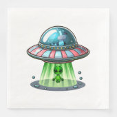 Serviette En Papier Alien enlevant une vache (Devant)