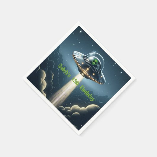 Serviette En Papier Alien enlèvement UFO Blue Clouds fête d'anniversai (Coin)