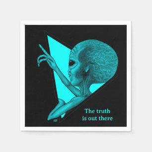 Serviette En Papier Alien Gris, la vérité est ailleurs