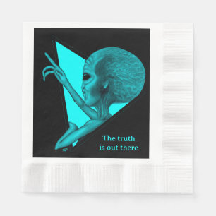Serviette En Papier Alien Gris, la vérité est ailleurs
