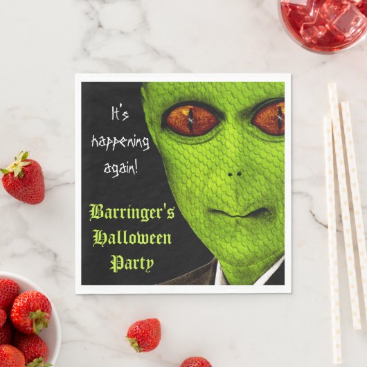 Serviette En Papier Alien Monster Halloween Party Napkin (En situation)