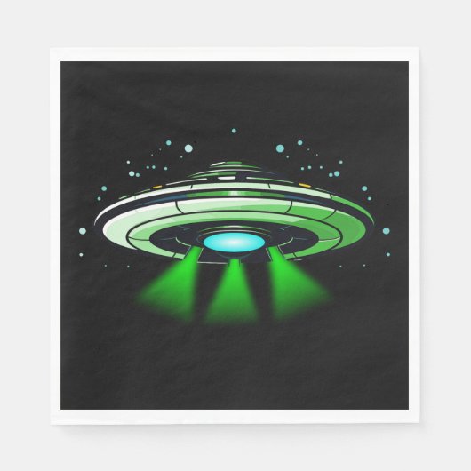 Serviette En Papier Alien OVNI enlèvement vaisseau spatial fête d'anni (Devant)