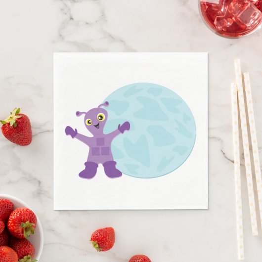 Serviette En Papier Alien pourpre (En situation)