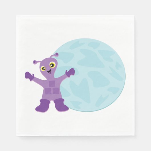 Serviette En Papier Alien pourpre (Devant)