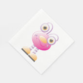 Serviette En Papier Alien Rose mignon Avec Grands Yeux (Coin)