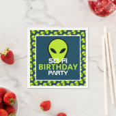 Serviette En Papier Alien Sci-fi Vert, Anniversaire (En situation)