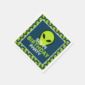 Serviette En Papier Alien Sci-fi Vert, Anniversaire (Coin)