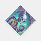Serviette En Papier Alien tenant Birthday Cake (Coin)