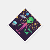 Serviette En Papier Alien vert OVNI Ajouter un nom Age Anniversaire fê (Coin)