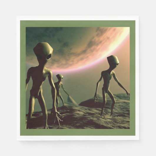 Serviette En Papier ALIENS gris SF 2 (Devant)