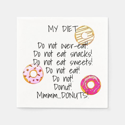 Serviette En Papier Alimentation Donut Drôle Humour Doughnut Snack Foo (Devant)