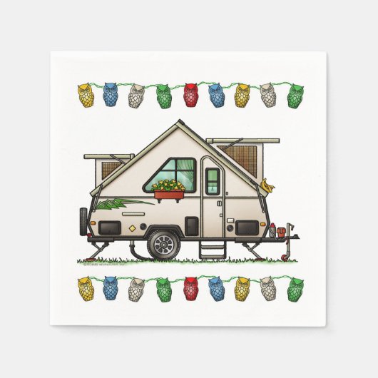 Serviette En Papier Aliner Pop Up RV happy camper art (Devant)