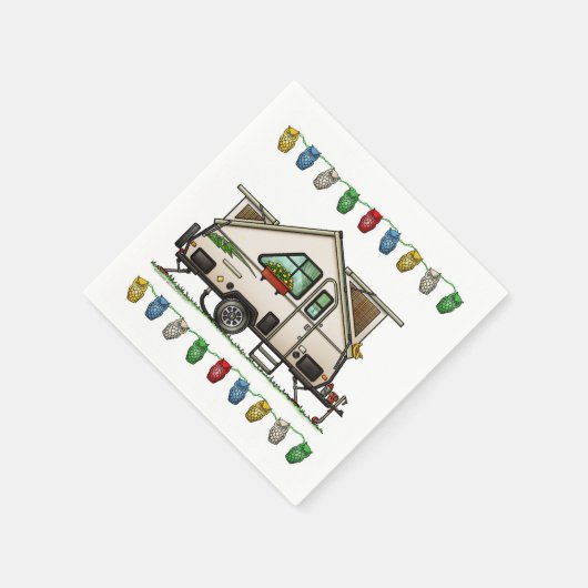 Serviette En Papier Aliner Pop Up RV happy camper art (Coin)