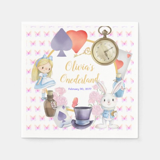 Serviette En Papier Alisa dans les plaques de papier de l'Onederland (Devant)