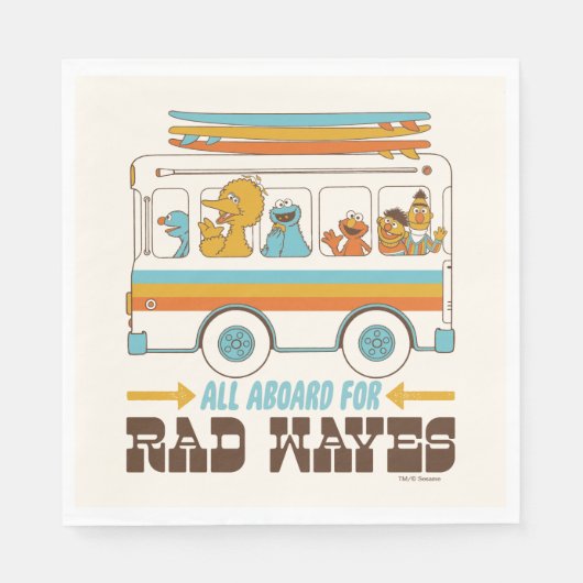 Serviette En Papier All Aboard for Rad Waves (Devant)