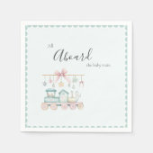 Serviette En Papier All Aboard the Baby Train Baby Shower (Devant)