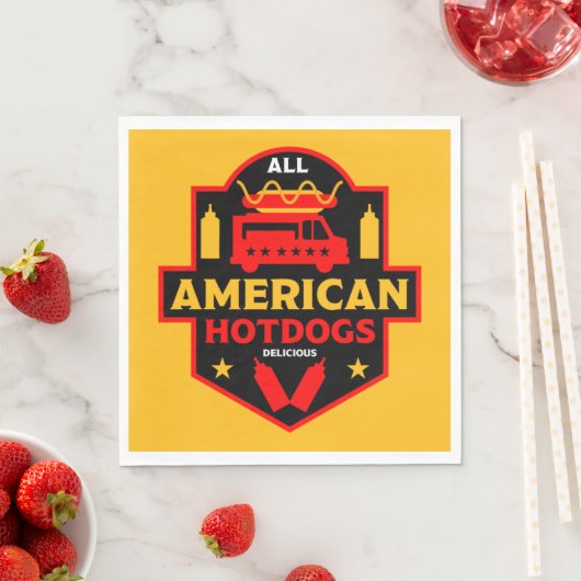 Serviette En Papier All American Hotdogs Foodies Napkin (En situation)